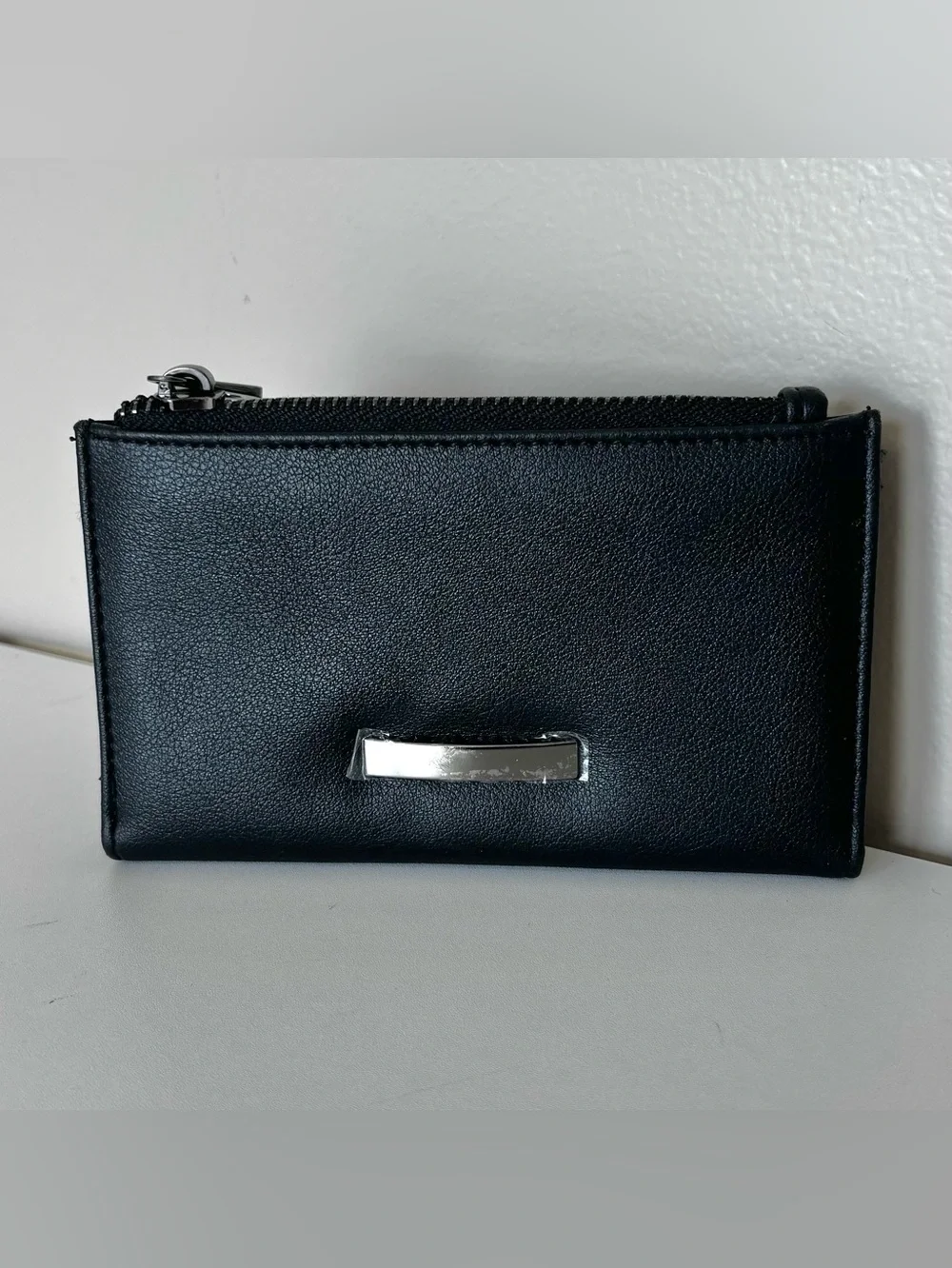 No Boundaries Vegan Leather Bi-fold Snap Wallet w/Zipper Pouch Coin Purse Black